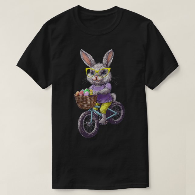 Camiseta Felz pascoa De Bicicleta De Coelho Da Páscoa Eg (Frente do Design)