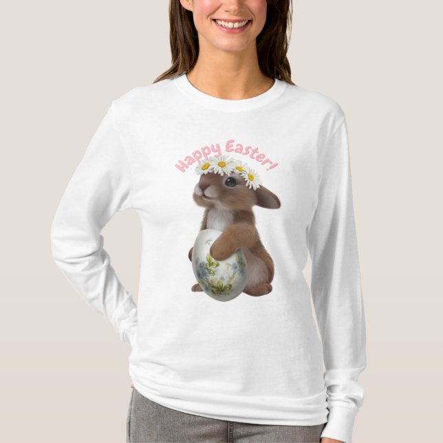 Camiseta "Felz pascoa de Bunny Long Sleeve Tee" (Frente)