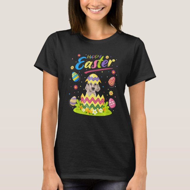 Camiseta Felz pascoa de Cachorro de Setter Inglês de Ovo de (Frente)