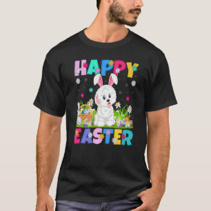 Camiseta Felz pascoa De Cachorro Havanês Bunny Havanese Pás