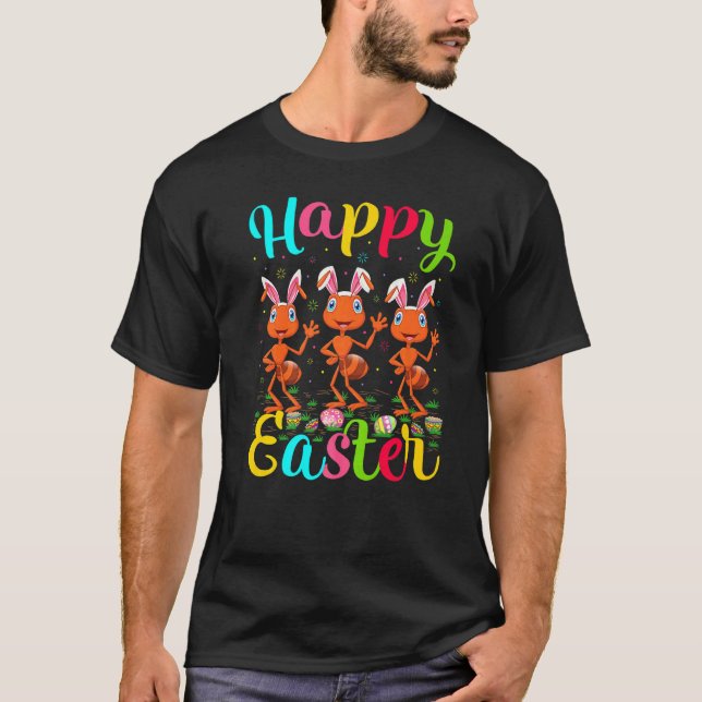 Camiseta Felz pascoa de coelhinho de ovo da Páscoa (Frente)