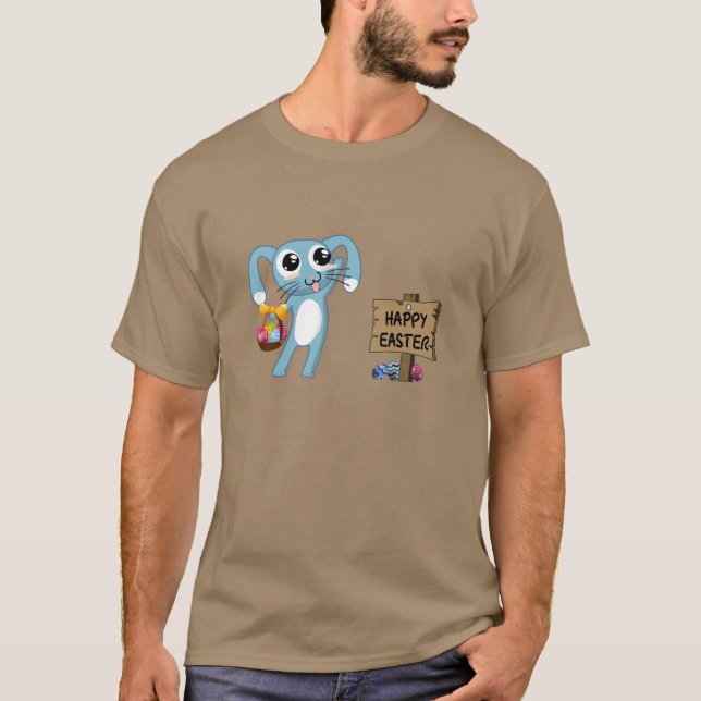 Camiseta Felz pascoa de desejos do Bunny da Páscoa (Frente)