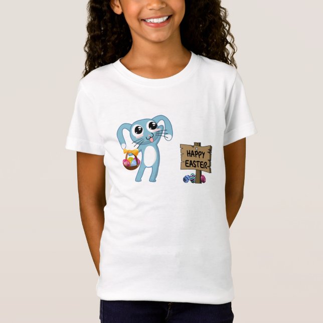 Camiseta Felz pascoa de desejos do Bunny da Páscoa (Frente)