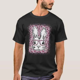 Camiseta Felz pascoa de Leopardo Cor-de-Rosa Cor-de-Coelho