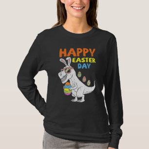 Camiseta Felz pascoa de Ovos de Dinossauro Bunny Dia T Pásc