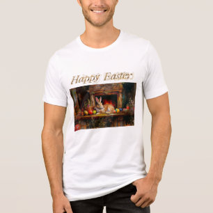 Camiseta Felz pascoa de Ovos de Páscoa Coloridos na Páscoa