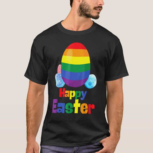 Camiseta Felz pascoa de Ovos do Orgulho Lgbt (Frente)