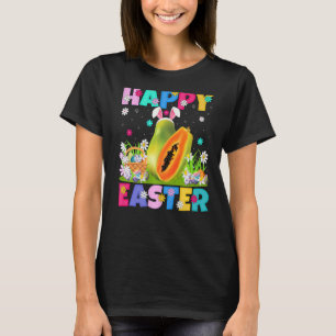 Camiseta Felz pascoa de Papaya Fruta Bunny Papaya Páscoa Su