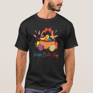 Camiseta Felz pascoa Dia 2022 dos Ovos de Cesta de Coelho d