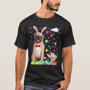 Camiseta felz pascoa Dia Coelhinho Cachorro Vestindo Ouvido