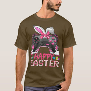 Camiseta Felz pascoa Dia Coelhinho Orelha Ovos Meninos Engr