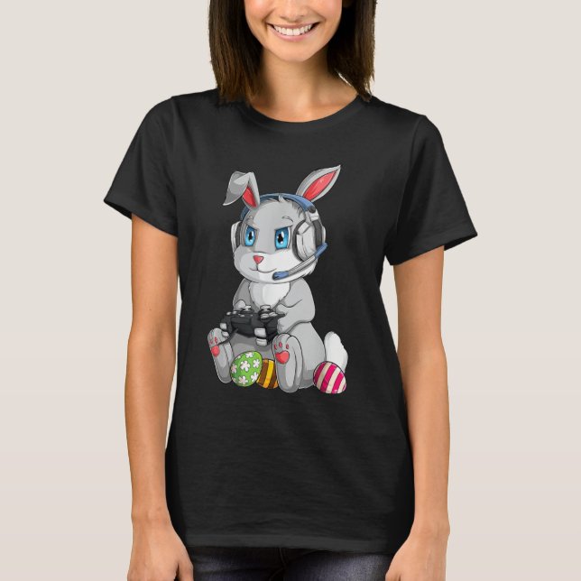 Camiseta Felz pascoa Dia Coelhinho Ovo Engraçados Meninas C (Frente)