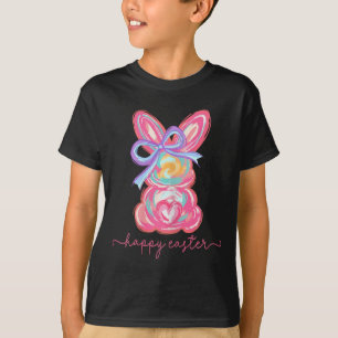 Camiseta Felz pascoa Dia Coelho Coelho Brushbrato Teto Mulh