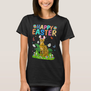 Camiseta Felz pascoa Dia Engraçado Bengala Páscoa Gato Domi