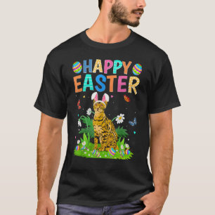 Camiseta Felz pascoa Dia Engraçado Bengala Páscoa Gato Domi