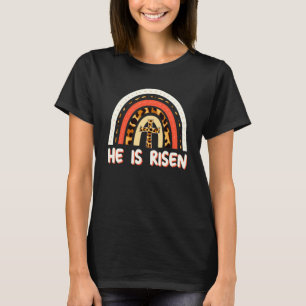 Camiseta Felz pascoa Dia Que Ele É Risen Leopard Rainbow Ch