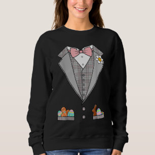 Camiseta Felz pascoa do Arco do Ovo de Páscoa Tuxedo Rosa