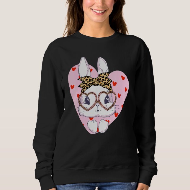 Camiseta Felz pascoa do Coração Vermelho dos Óculos Leopard (Frente)