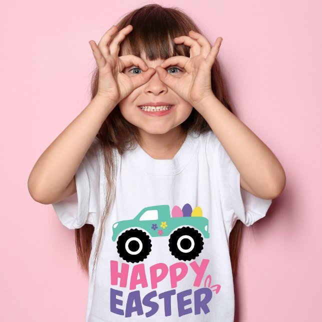 Camiseta Felz pascoa Egg Girly Truck Modern (Criador carregado)