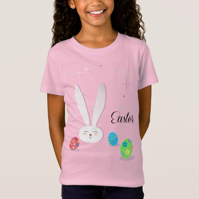 Camiseta Felz pascoa Engraçado Bunny (Frente)