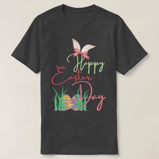 Camiseta Felz pascoa Engraçado Bunny (Frente do Design)