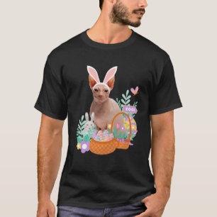 Camiseta Felz pascoa engraçado esphynx gato coelho ovo cest