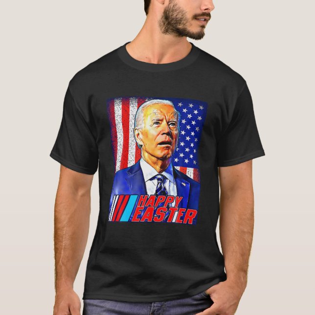 Camiseta Felz pascoa Engraçado Joe Biden 4 De Julho Mulhere (Frente)