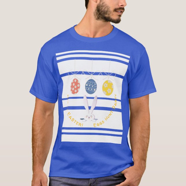 Camiseta Felz pascoa Feriado Feriado, Coelhinho Bonito, Caç (Frente)