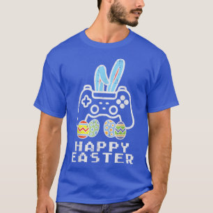 Camiseta Felz pascoa Game Controller Bunny Eggs Gamer Boys