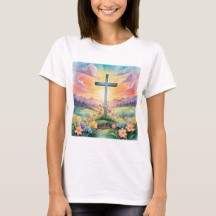 Camiseta Felz pascoa, ilustração colorida,