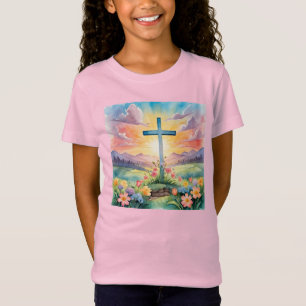 Camiseta Felz pascoa, ilustração colorida,