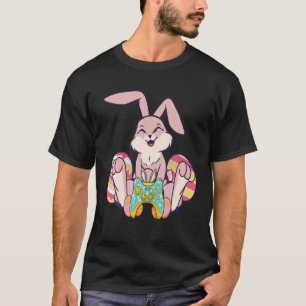Camiseta Felz pascoa Joystick Bunny Ear Crianças Engraçadas