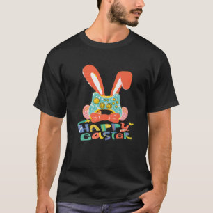 Camiseta Felz pascoa Joystick Bunny Tie Crianças Engraçadas