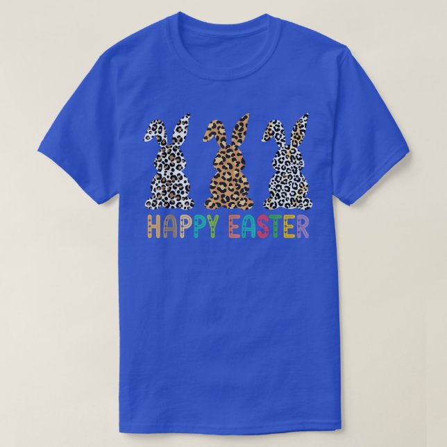 Camiseta Felz pascoa Leopardo Para Meninas Adolescentes Pás (Frente do Design)