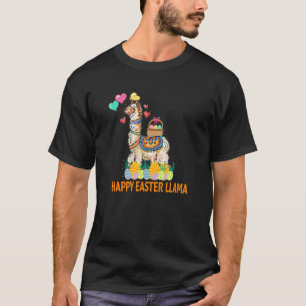 Camiseta Felz pascoa Llama Bunny Funny Ovos Caçando Criança
