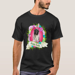 Camiseta Felz pascoa Newfounderland Vestindo Ovos De Ouvido