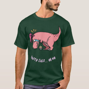 Camiseta Felz pascoa Oh, Sem Design de Dinossauro Engraçado