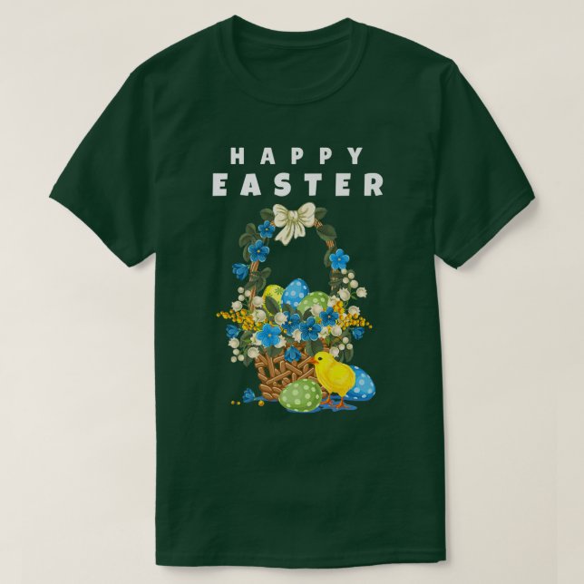 Camiseta Felz pascoa para a celebração de feriado de Páscoa (Frente do Design)
