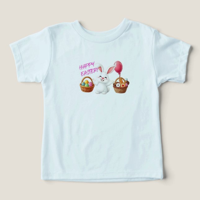 Camiseta felz pascoa para bebês (Design frontal)