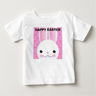 Camiseta Felz pascoa Para Qualquer Rosto Coelho Com Coraçõe