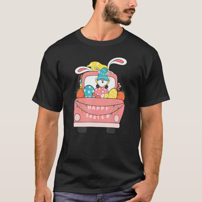 Camiseta Felz pascoa Páscoa Bunny Gnome Páscoa Ovo H (Frente)