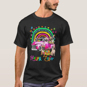 Camiseta Felz pascoa Rainbow Bunny Buldogue Francês No Pick