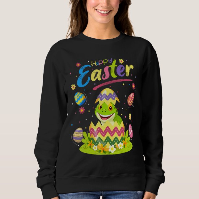 Camiseta Felz pascoa Sapo de Ovos de Páscoa sapo (Frente)