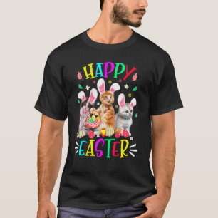 Camiseta Felz pascoa Três Orelhas de Coelhinho Gato Dia de