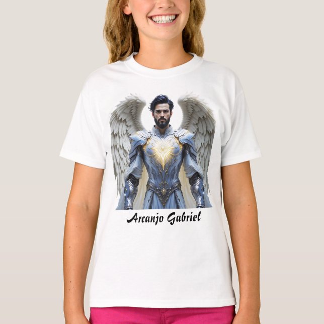 Camiseta Fem Juvenil Básica Arcanjo Gabriel (Frente)