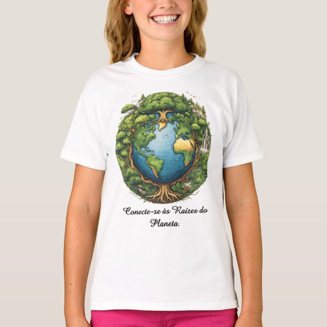 Camiseta Fem Juvenil Básica Raízes do Mundo-1 (Frente)