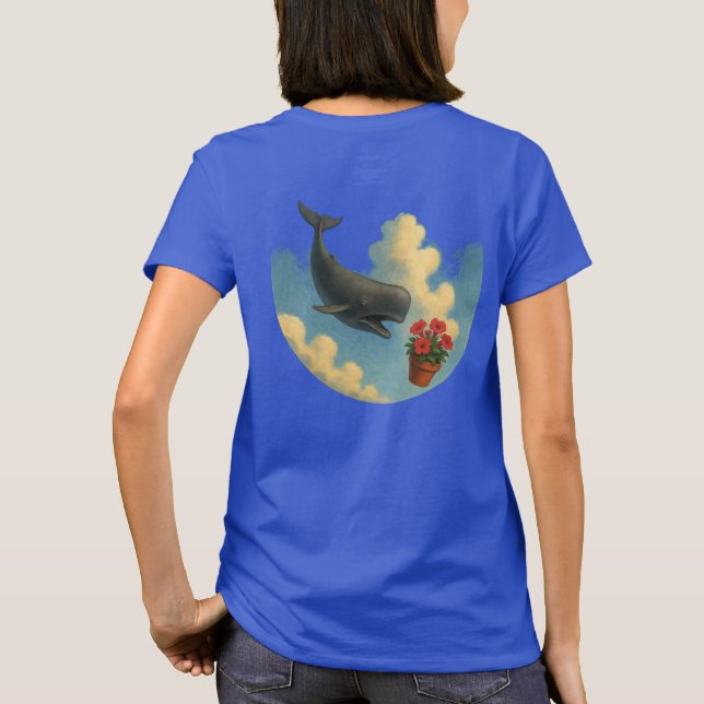 Camiseta Fem. Whale And Bowl Of Petunias - Back (Verso)