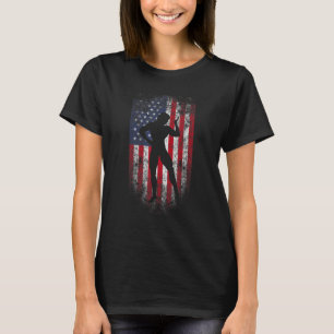 Camiseta Female Bodybuilder Usa Flag American Flag Weightli