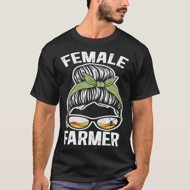 Camiseta Female Farmers Support The Future Country Farming  (Frente)