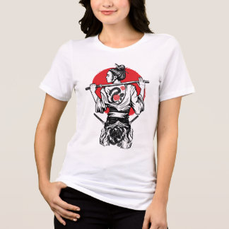 Camiseta Female Samurai Warrior – Dragon Rose Tattoo Japane